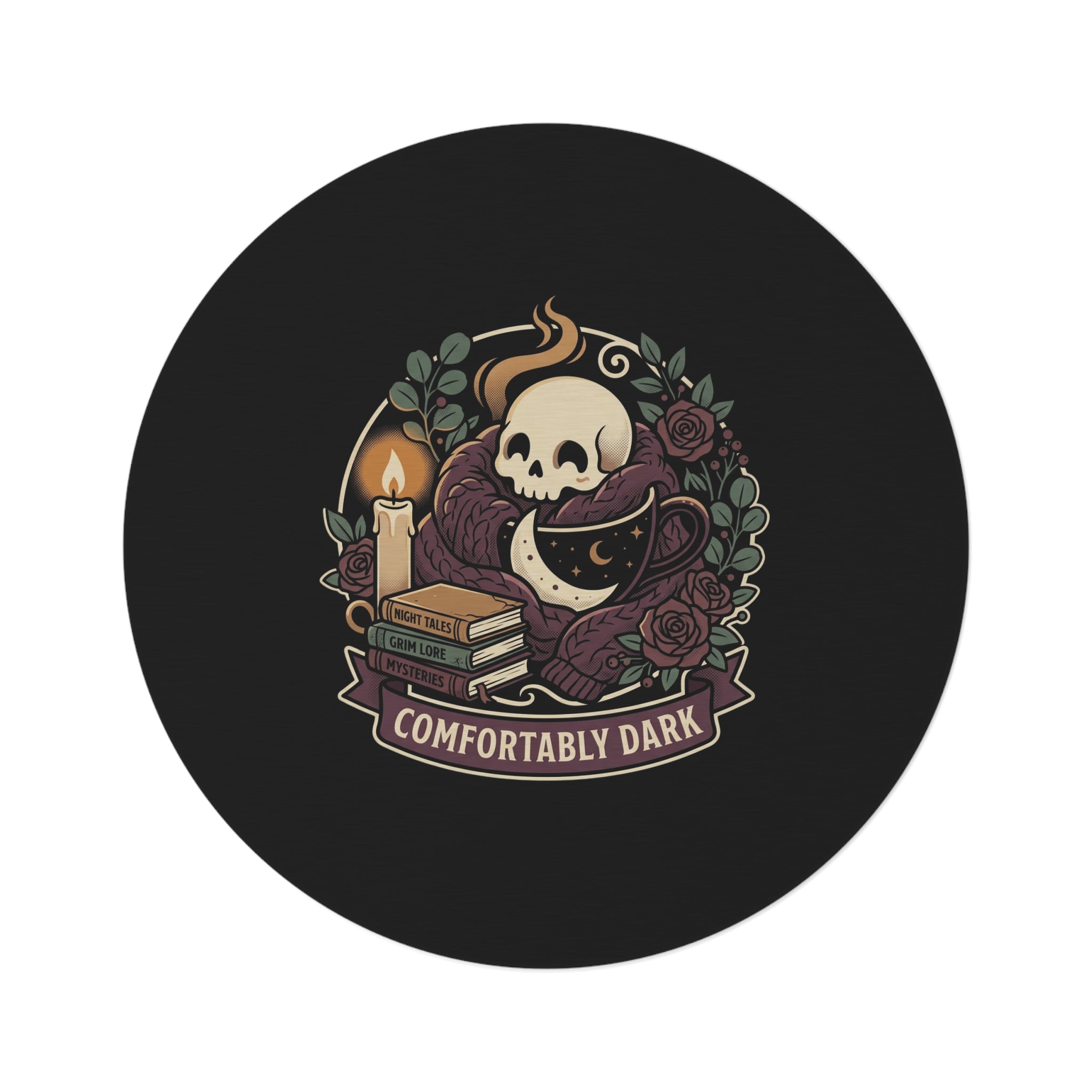 Comfortably Dark Round Rug