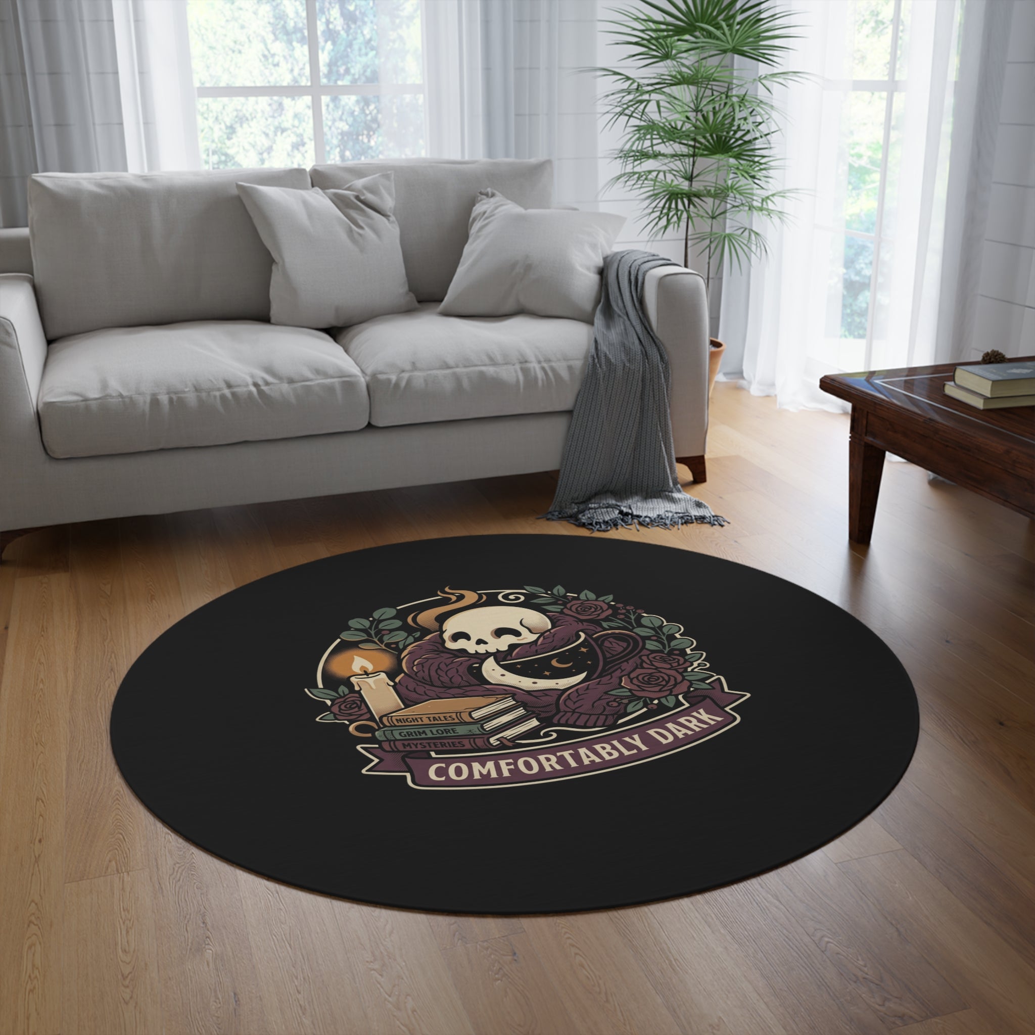 Comfortably Dark Round Rug