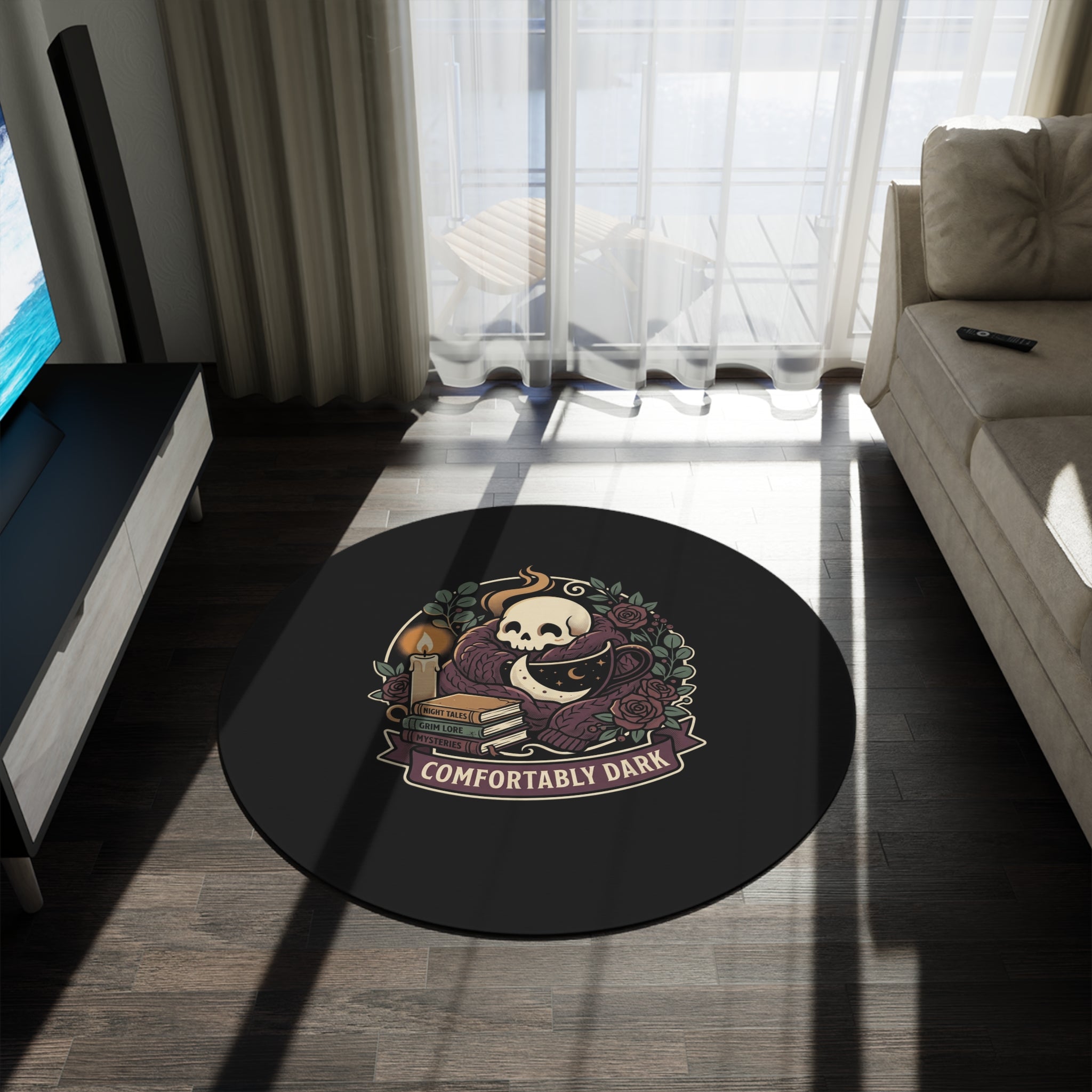Comfortably Dark Round Rug