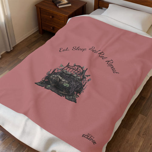 Eat. Sleep. Bed Rot. Repeat. Blanket